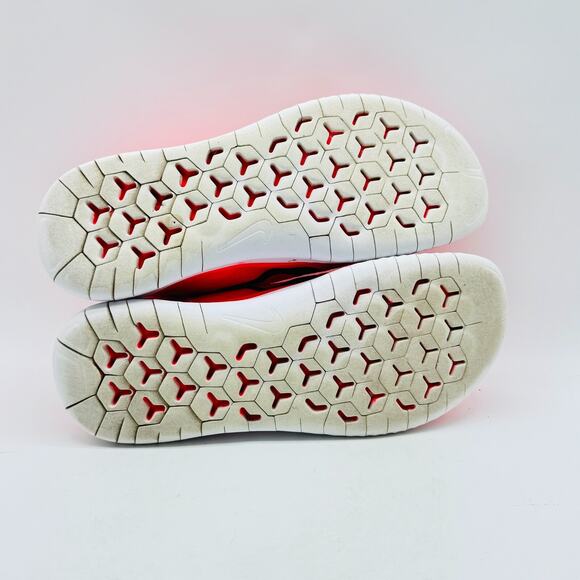Nike Free Rn Womens 8 Orange Flyknit Running Shoes Athletic Sneakers Trainers - Picture 9 of 10